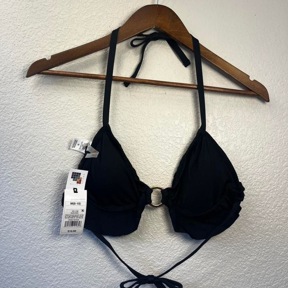 Shade-shore Women's Black and Navy Bikini-and-tankini-tops